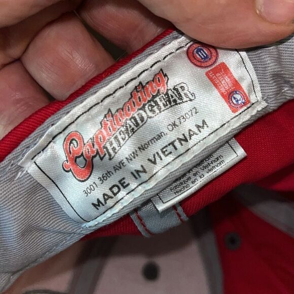 Red creased Georgia Bulldogs UGA Football Snapback Velcro strap adjustable Cap - Picture 5 of 5